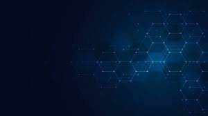 Abstract blue hexagonal technology network background