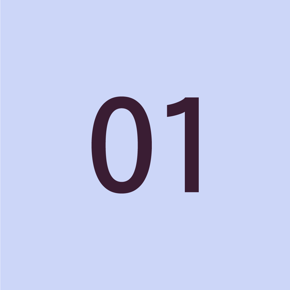 Large dark maroon 01 on pale blue background