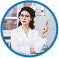 Scientist in lab coat holding pipette