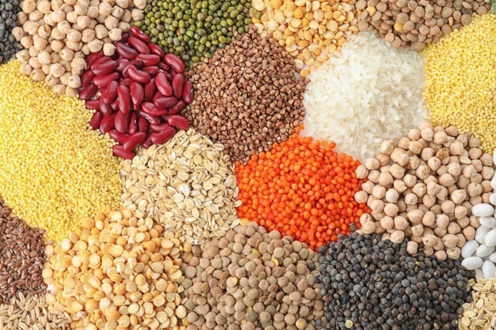Assortment of dried legumes and grains